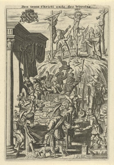 Kristus na kříži a hostina od Philips van Mallery